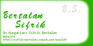 bertalan sifrik business card